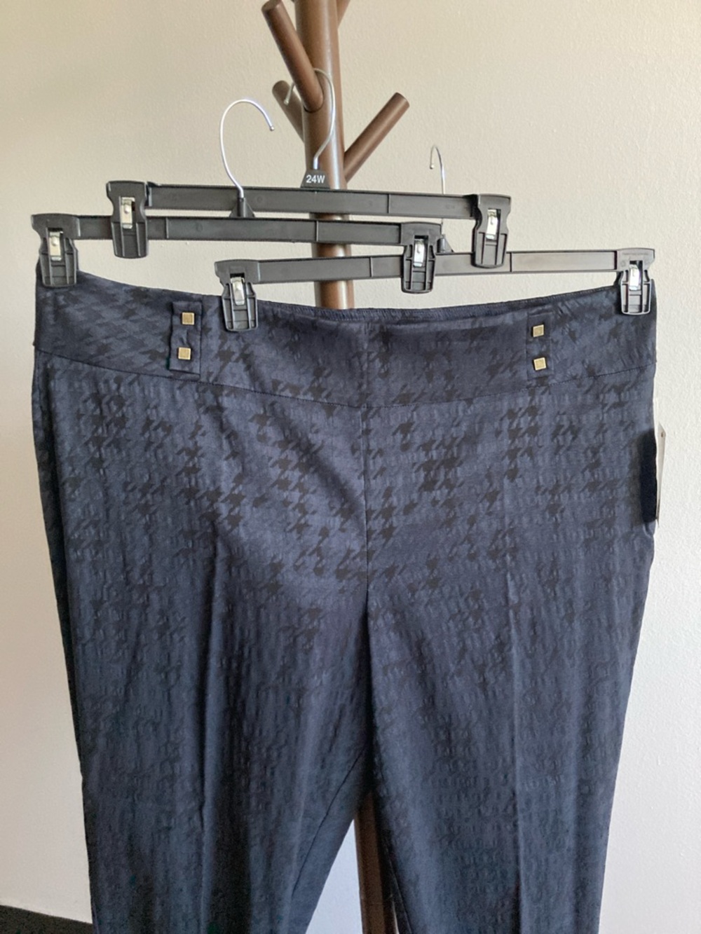 Zac & Rachel pull on pant navy blue & black print office 27 in inseam 22W - Picture 12 of 17